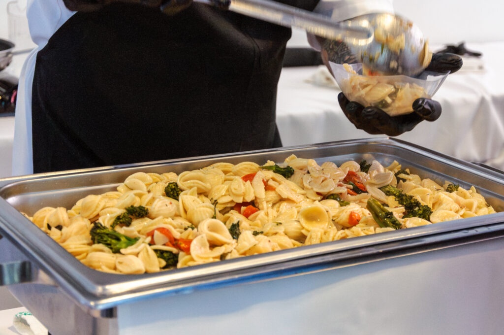 buffet tray with pasta